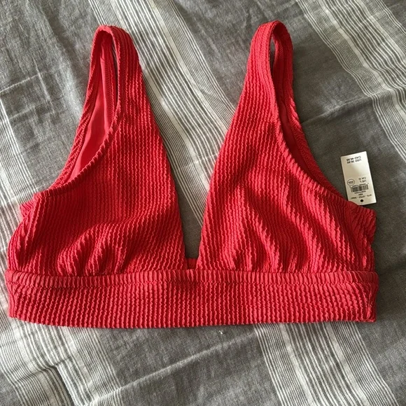 Aerie Red Textured Bikini Set - Picture 3 of 6